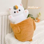 Kawaii Taiyaki Cat Plush Pillow