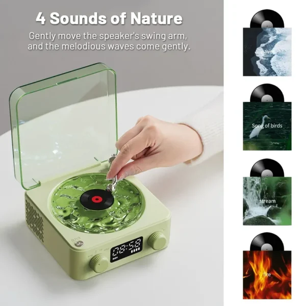 Retro White Noise Vinyl Bluetooth Speaker