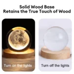 3D Laser Engraved Galaxy Crystal Ball Night Light