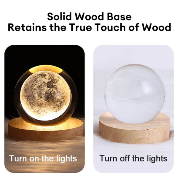 3D Laser Engraved Galaxy Crystal Ball Night Light