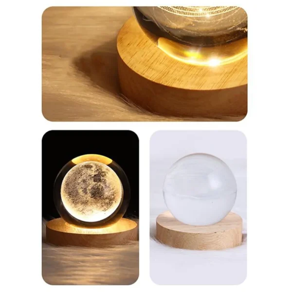 3D Laser Engraved Galaxy Crystal Ball Night Light