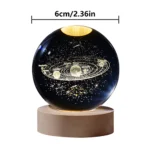 3D-lasergegraveerd Galaxy Crystal Ball-nachtlampje