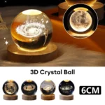 3D Laser Engraved Galaxy Crystal Ball Night Light