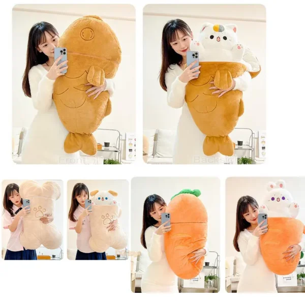 Kawaii Taiyaki Cat Plush Pillow