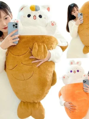 Almohada de felpa de gato Kawaii Taiyaki