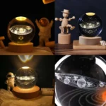 3D Laser Engraved Galaxy Crystal Ball Night Light