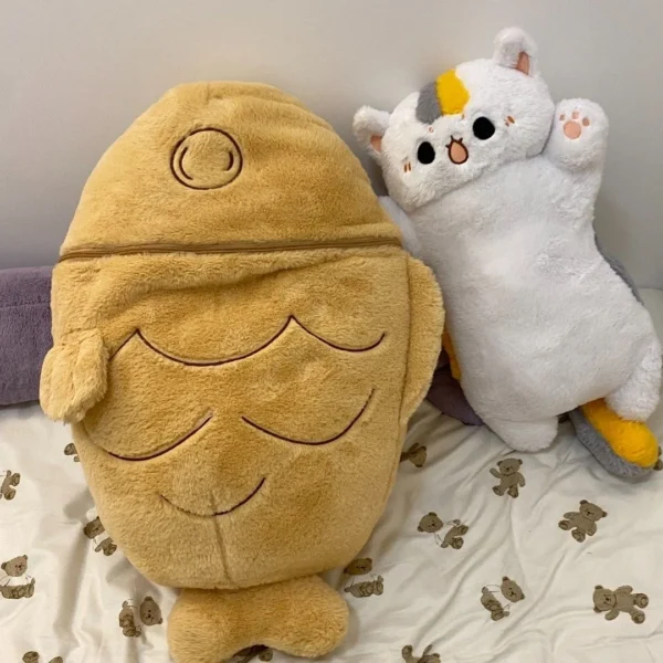 Kawaii Taiyaki Cat Plush Pillow