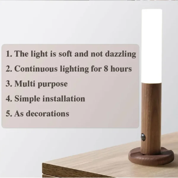 LED Wood Grain Magnetic Wall Lamp