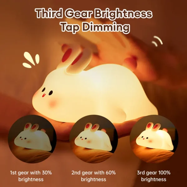 Cute Rabbit Pat Lamp Soft Night Light