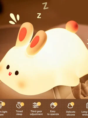 Cute Rabbit Pat Lamp Soft Night Light