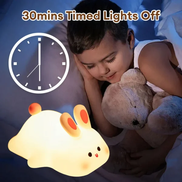 Cute Rabbit Pat Lamp Soft Night Light