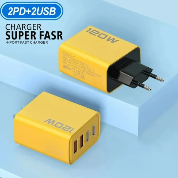 USB Charger 120W Fast Charging Adapter