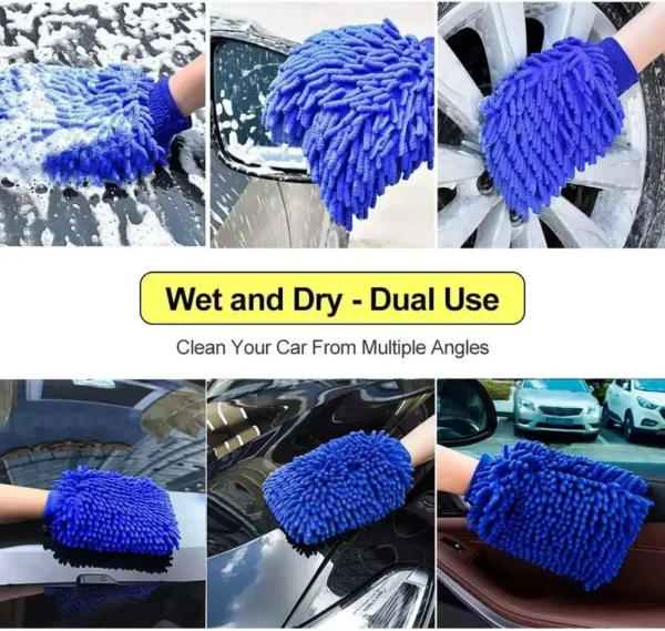 Chenille Car Wash Gloves Double-Sided Cleaning