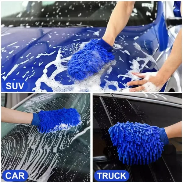 Chenille Car Wash Gloves Double-Sided Cleaning