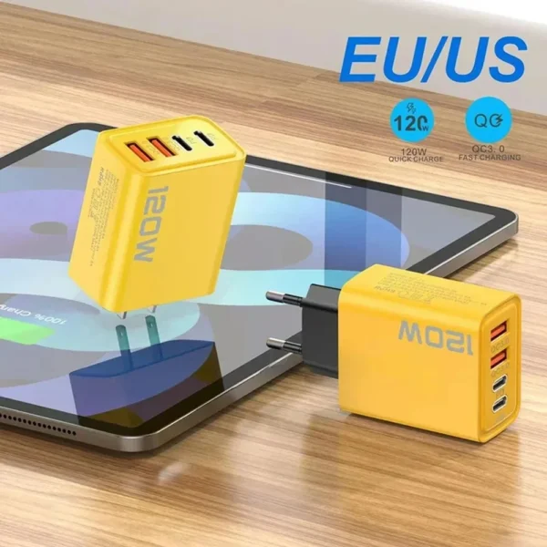 USB Charger 120W Fast Charging Adapter