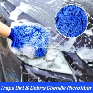 Chenille Car Wash Gloves Double-Sided Cleaning