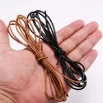 2-5m/lot 1.5 2 2.5 3 4 5 6mm 3 Color Genuine Cow Leather Round Thong Cord DIY Bracelet Findings Rope String For Jewelry Making
