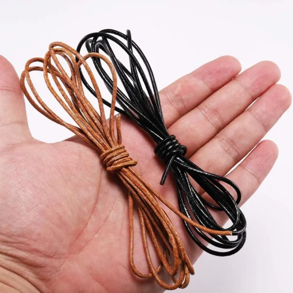 2-5m/lot 1.5 2 2.5 3 4 5 6mm 3 Color Genuine Cow Leather Round Thong Cord DIY Bracelet Findings Rope String For Jewelry Making