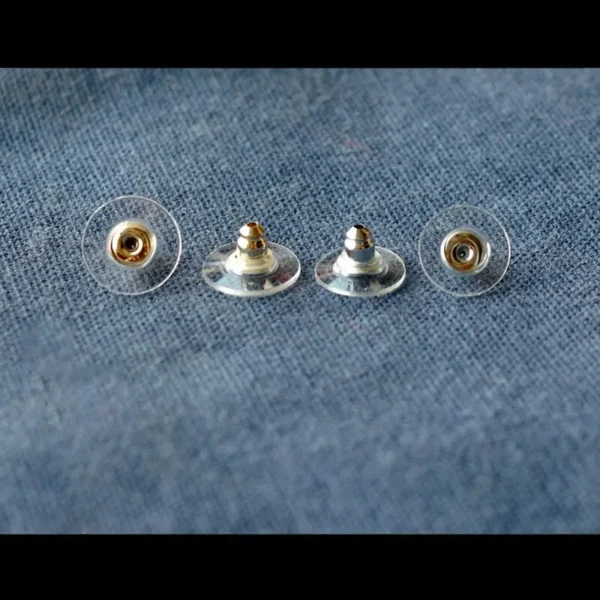 100Pcs Rubber Earring Backs Post Nuts Silicon Steel Earnuts Stud Earring Back for DIY Jewelry Making Accessories