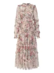 Elegant Sexy Lace Floral Prom Dresses Pleated Long Woman Wedding Party Dress Luxury Long Sleeve Gala Evening Dresses Women 2024