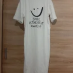 Women's Summer New Short Sleeved T-shirt Dress Loose Mid Length Over Knee Dress photo review