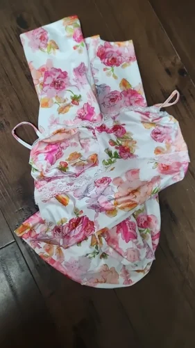 New Floral Suspender Split Slim Sleeveless Patry Beach Style Spaghetti Strap Dress Women Clothes Mini Dress 2024 Summer photo review