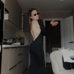 Hugcitar Spring Elegant Long Sleeve Backless Solid Cuched Sexy Bodycon Maxi Prom Dress Women Outfit Evening Party Festival Y2K photo review