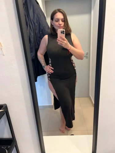 Criss Cross Cut Out Dress, Sexy Bodycon Mock Neck Sleeveless Dress, Women's Clothing photo review