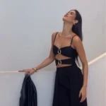 3 Colors Sexy Metal Rings Cut Out Women Swimwear One Piece Swimsuit Female Bandeau High Leg Cut Bather Bathing Suit Swim B022D photo review