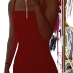 2025 New Spring Summer Women's High Elastic Sleeveless Backless Dress Long Sling Dresses Club Sexy Suspender Dress photo review