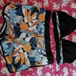 2023 Halter Bikini Set Short Swimsuit Women High Waist Swimwear Female Printed Bathers Swimming Bathing Swim Suit Beachwear photo review