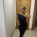 Black Maxi Dress Women Elegant Party Summer Fashion Sexy Split Sleeveless Backless Dress Off Shoulder Streetwear Club Slim Dress photo review