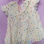 New Cute Girl'S Dress Sweet Rose Embroidered Small Round Dots Korean Version Loose Bubble Sleeve Cotton Beach Skirt photo review