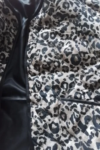 TRAF Leopard Print Jackets for Women Coats Oversized Jackets Woman 2024 Snap Button Overcoat Female Long Sleeve Women's Jacket photo review