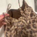 Ladies Vintage Leopard Print Women Sexy Spaghetti Strap Summer Dress Chic Swing Collar Backless Party Club Long Dresses Female photo review