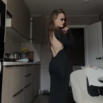 Hugcitar Spring Elegant Long Sleeve Backless Solid Cuched Sexy Bodycon Maxi Prom Dress Women Outfit Evening Party Festival Y2K photo review