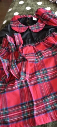 Autumn And Winter 4-7 Years Old Cool Girl Dress Long Sleeve Checkered Patchwork Top Princess Dress With Hat photo review