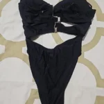3 Colors Sexy Metal Rings Cut Out Women Swimwear One Piece Swimsuit Female Bandeau High Leg Cut Bather Bathing Suit Swim B022D photo review