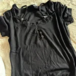 Halter Neck Lace Trim Bow Cute Black Y2K T-Shirt Women Button Up Slim Short Sleeve White Tees Sweet Balletcore Clothing photo review