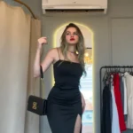 Women Summer Sexy Bodycon Dress Lady Sexy Spaghetti Strap Sleeve Split Solid Color Sheath Dress Vestidos photo review