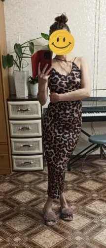 leopard print sleeveless V-neck sexy midi dress spring women fashion streetwear Christmas party outfits photo review