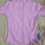 Summer High Quality Waist Slimming Training Tops Women's Quick-drying Tight Stand Collar Full Zipper Short Sleeves Yoga shirts photo review