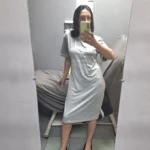 Women's Summer New Short Sleeved T-shirt Dress Loose Mid Length Over Knee Dress photo review