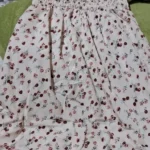 Spring Summer Chiffon Dress Women Midi DressesFemale Short Sleeve Elastic Waist Printed Floral Pleated Backless Casual Dress photo review
