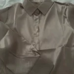 Spring Fashion Button Up Satin Silk Shirt Vintage Blouse Women White Tops Lady Long Sleeves Female Loose Street Shirts 11355 photo review