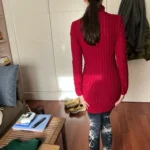 New Solid Dresses Autumn Winter Women Long Sleeves Turtleneck Sexy Bodycon Sheath Mini Dress Club Elegant Party Knitted Dresses photo review