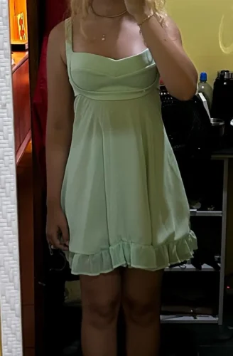 Vestidos Elegantes Para Mujer Solid Color Cutout Slim Sling Dress Sexy Backless Ruffle Dress Female photo review