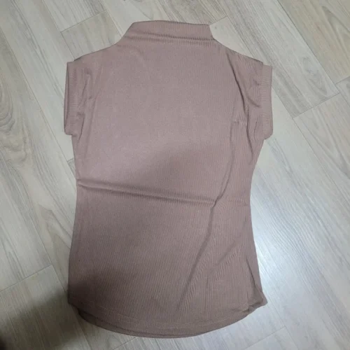 Women Summer Sexy Turtleneck Sleeveless T-Shirts Tops Solid Slim Fit Pullovers Causal Tees Shirts Female Streetwear Basics Tees photo review