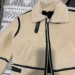 2024 RARF Autumn New Women's European and American Style Artificial Fur Effect Motorcycle Jacket Coat with Fur Integration photo review