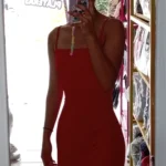 2025 New Spring Summer Women's High Elastic Sleeveless Backless Dress Long Sling Dresses Club Sexy Suspender Dress photo review